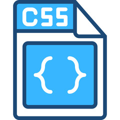 Wall Mural - Css file icon in blue vector design