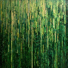 Fototapete - Binary code background, green color, matrix, with lines creating a futuristic atmosphere, conveying a technological atmosphere