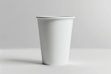 Poster - Blank white disposable paper cup on white background. (4)