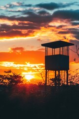 Wall Mural - Tower standing on green field