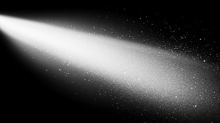 Leinwandbilder - Abstract black and white gradient background with a central light beam, featuring floating dust particles, light spot effects, and cool black and gray tones in a minimalist and artistic design, perfec