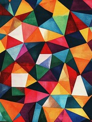 Poster - Abstract Triangles Painting