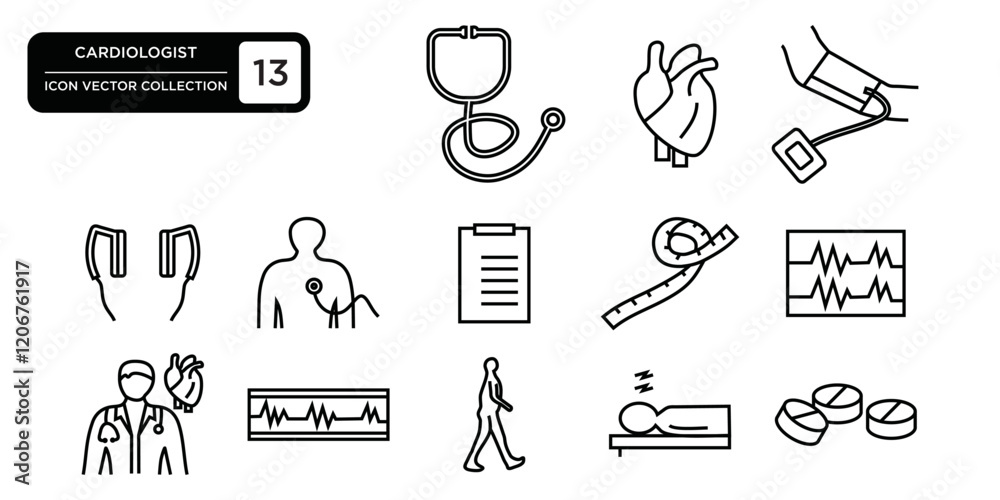 Cardiologist icon collection, editable and resizable vector icon ...