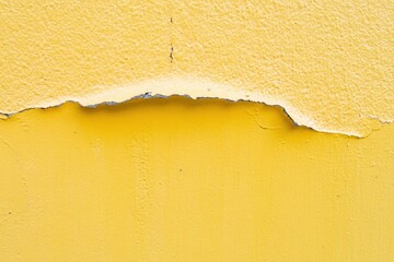 Poster - Yellow Wall Texture Peeling Paint Abstract Background
