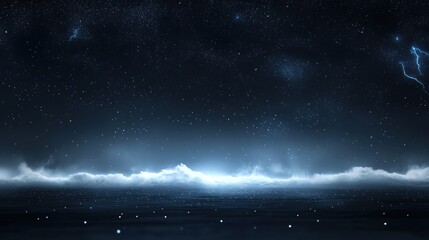 Wall Mural - Mystical Nightscape: Starry Sky over a Calm Sea