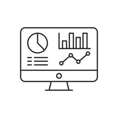 Admin line icon dashboard. Simple outline style. Template panel user, data analysis, agency, chart, business linear sign. Isolated vector illustration on a white background.