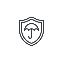 Aufkleber - Umbrella Shield line icon