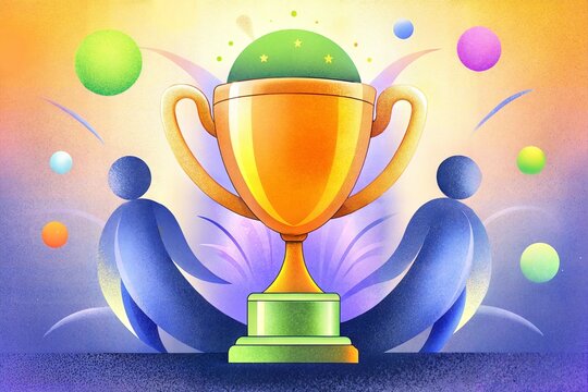 Gold trophy cup