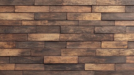 Poster - Brown brick wall texture combined with wooden flooring, creating a stylish and modern interior concept perfect for home or office designs.