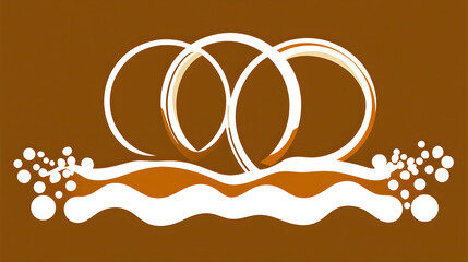 Poster - Dynamic circular patterns abstract art graphic design digital environment top-down view flowing concepts