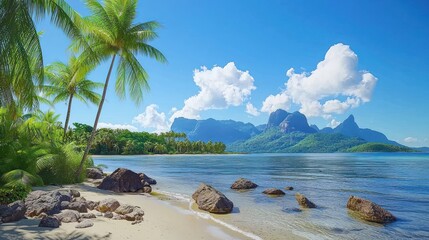  Tranquil Tropical Beach Scene