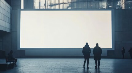 Poster - Large white blank billboard mockup, offering space for marketing and promotional content. Ideal for advertising campaigns and business promotions.