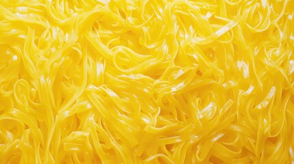 Poster - Raw yellow pasta noodles from a top view, beautifully arranged as a food concept for culinary marketing and recipe design.