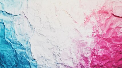 Poster - Urban wall with colorful, messy paint texture and a white wrinkled poster template. Perfect for creative city backgrounds or advertising design mockups.