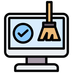 Aufkleber - Clean Computer Outline Color Icon