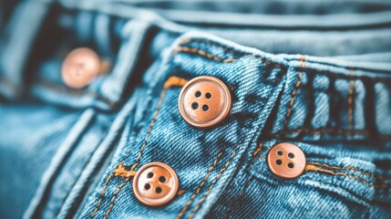 Light-blue denim jeans shorts with copper-tone buttons resting casually.