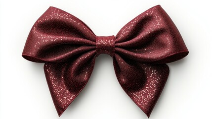 Wall Mural - Gorgeous maroon glitter bow perfect for embellishing gifts or festive decorations during holiday celebrations