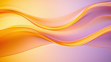 Poster - Abstract Flowing Waves of Glowing Neon Light in Soft Pastel Colors