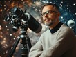 © eartist85 - Astronomer observes celestial bodies and the cosmos through telescope