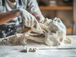 © eartist85 - Sculptor making three-dimensional artwork plaster sculpture