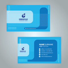 Wall Mural - Set of blue Modern Corporate Business Card Design Templates, vector eps 10