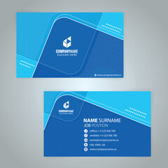 Wall Mural - Set of blue Modern Corporate Business Card Design Templates, vector eps 10