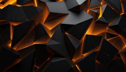 Poster - Abstract geometric shapes with glowing orange highlights