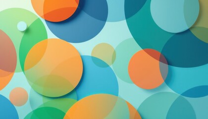 Poster - Colorful overlapping circles in abstract geometric art design