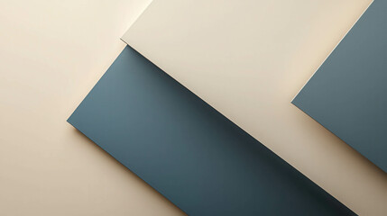 Poster - Minimalist Geometric Composition with Two Intersecting Shapes in Soft Color Palette
