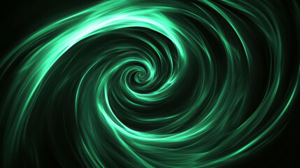 Wall Mural - Spiraling Green Light Effect Spinning Gently in a Mystical Pit of Vibrant Colors