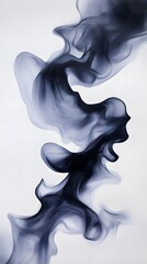 Canvas Print - Smoke, with a long, curving line that appears to be flowing through the air