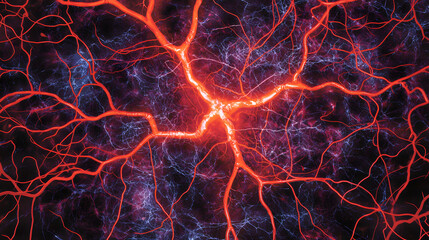 Poster - Dynamic neural connections spark innovation in science digital artwork abstract visualization technology environment