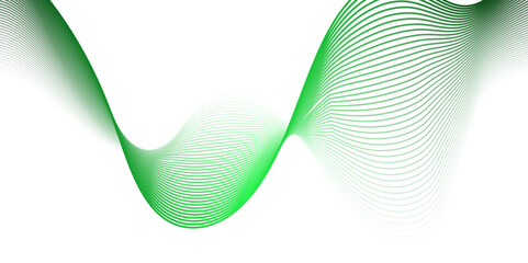 Poster - Abstract Minimalist Wave Gradient Design. Green and White Fluid Art Background. Curved wave smooth stripe seamless pattern. Twisted curve lines with blend effect. energy waves technology concept