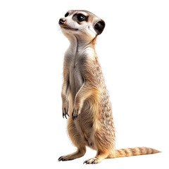 Wall Mural - standing meerkat isolated on transparent background