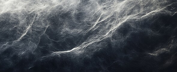 Abstract Dark Background with White Web like Texture Fine Lines and Filaments Detailed Macro Shot