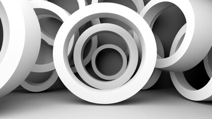 Poster - 3D tires and wheels isolated on a white background with a focus on metal and technology design elements