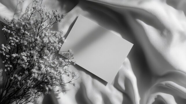 A simple wedding card in a black-and-white theme with clean, modern typography