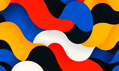 Poster - Geometric Harmony, an intricate design reflecting the balance and vitality of gut health through vibrant shapes and soothing colors.