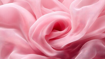 Poster - Delicate Pink Fabric Draped in Soft Waves