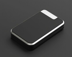 Poster - Sleek black device with silver trim. AI.