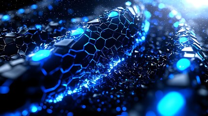 Poster - Interconnected Digital Network, a vibrant abstract representation of nodes and pathways illustrating complex data interactions and connectivity.
