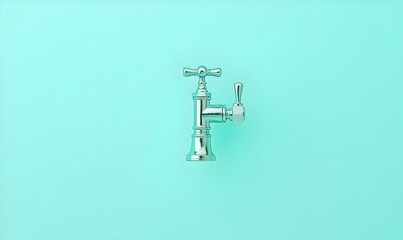 Poster - Wealth Unleashed, a shiny silver faucet pouring streams of vibrant cash, symbolizing abundance and financial freedom in a dynamic setting
