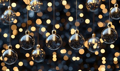Poster - Enchanting Vertical Rows of Glowing Fairy Lights, Soft Illumination Creates a Dreamy Atmosphere, Perfect for Cozy Gatherings or Celebrations