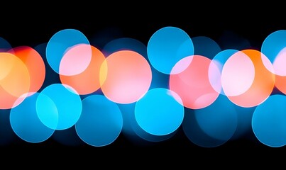 Poster - Glowing Blue Circles, vibrant bokeh backdrop, soft illumination, enchanting ambiance, dreamlike atmosphere, captivating visual experience
