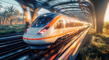 Aufkleber - A speeding train.