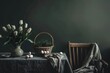 © timitinej - Cozy Easter dining room adorned with pastel eggs and fresh tulips