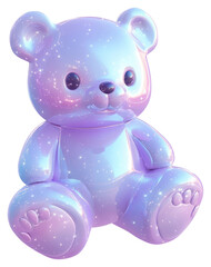 Wall Mural - png celestial graphic of teddy bear icon pastel cute toy.