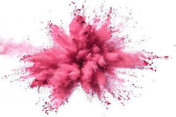 stunning pink powder explosion against a white backdrop ideal for adding a touch of vibrant color to designs