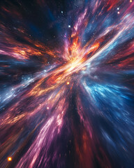 Wall Mural - journey through the vastness of space at light speed, exploring cosmic wonders. generative ai