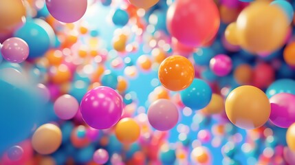 Wall Mural - 3d rendering. abstract background with colorful balls.